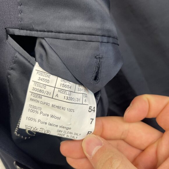 Canali Super 120s Wool Blazer Men’s Sz 54R Dark Blue 100% Wool Sport Coat Jacket - Picture 14 of 16